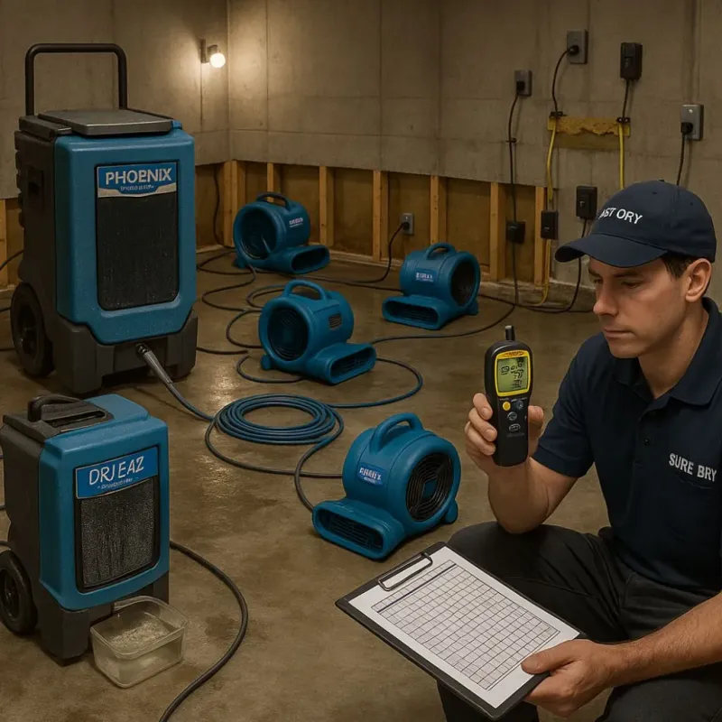 Structural Drying and Dehumidification process in Newport East, RI